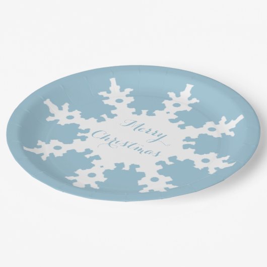 Merry Kerstsnowflake Papieren Bordje (Gekanteld)