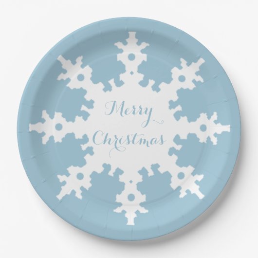 Merry Kerstsnowflake Papieren Bordje (Voorkant)