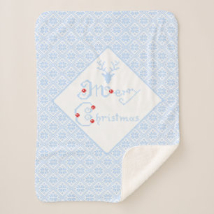 Merry Kerstsnowflake Patronen Sherpa Deken