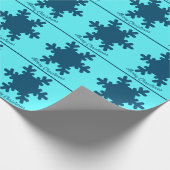 Merry Kerstsnowflake Pattern Blue Cute Trendy Cadeaupapier (Hoek)