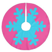 Merry Kerstsnowflake Pattern Blue Pink Kerstboom Rok (Voorkant)