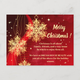 Merry kerstsnowflake Real Estate Feestdagenkaart