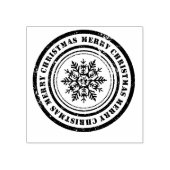 Merry Kerstsnowflake Rubberstempel (Afrduk)