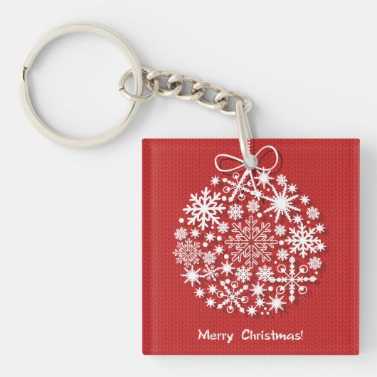 Merry kerstsnowflake Sleutelhanger (Voorkant)