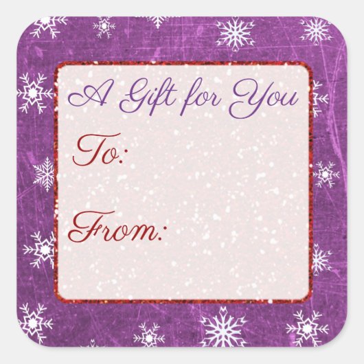 Merry kerstsnowflake van en naar stickers (Voorkant)