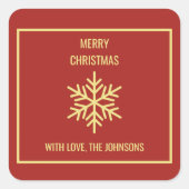 Merry Kerstsnowflake Vierkante Sticker (Voorkant)