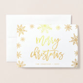 Merry Kerstsnowflake | Vrijdag Foto Gold Folie Kaarten (Voorkant met envelop)