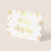 Merry Kerstsnowflake | Vrijdag Foto Gold Folie Kaarten (Voorkant)