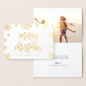 Merry Kerstsnowflake | Vrijdag Foto Gold Folie Kaarten (Display)