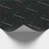 Merry Kerstsnowflakes Black Cadeaupapier (Hoek)