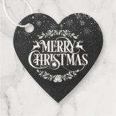 Merry Kerstsnowflakes Boho Chalkboard Bedankjes Labels (Voorkant)