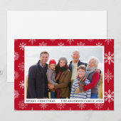 Merry Kerstsnowflakes Foto rood Feestdagenkaart (Voorkant / Achterkant)