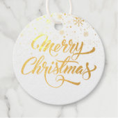 Merry kerstsnowflakes, gepersonaliseerd bedankjes labels (Voorkant)