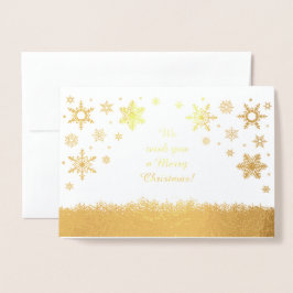 Merry kerstsnowflakes Gold Folie Kaarten