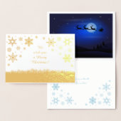 Merry kerstsnowflakes Gold Folie Kaarten (Display)
