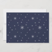 Merry Kerstsnowflakes Navy Blue Photo Lijst Feestdagenkaart (Achterkant)