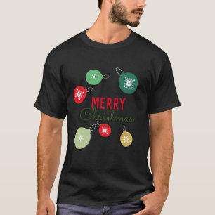 Merry kerstsnowflakes Ornament Black T-Shirt