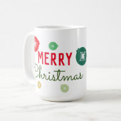 Merry Kerstsnowflakes Ornament Koffiemok (Voorkant links)