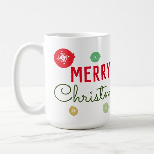 Merry Kerstsnowflakes Ornament Koffiemok (Links)