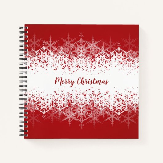 Merry Kerstsnowflakes Red Notitieboek (Voorkant)