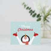 Merry kerstsnowman Briefkaart (Staand voorkant)