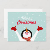 Merry kerstsnowman Briefkaart (Voorkant / Achterkant)