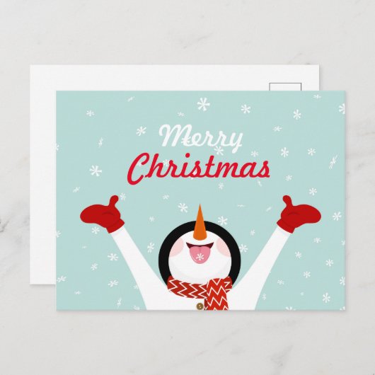 Merry kerstsnowman Briefkaart (Voorkant / Achterkant)