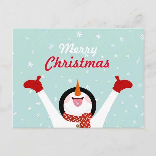 Merry kerstsnowman Briefkaart (Voorkant)