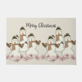 Merry Kerstsnowman Matt Doormat Deurmat (Voorkant)