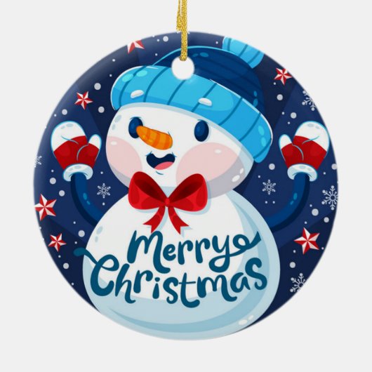 Merry kerstsnowman Ornament (Achterkant)