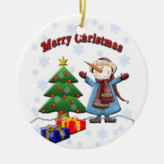 Merry Kerstsnowman Ornament