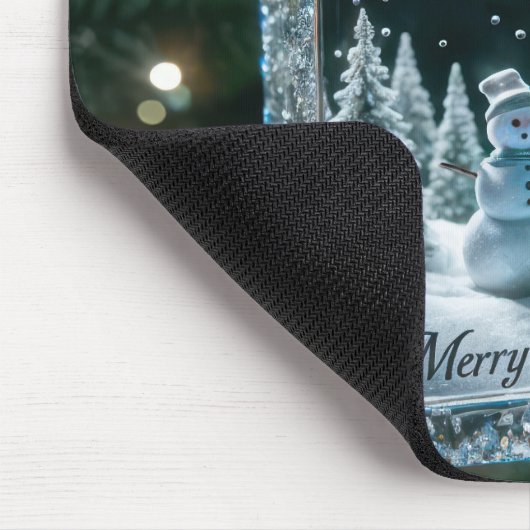 Merry kerstsnowman Ornament Muismat (Hoek)