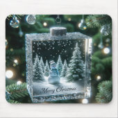 Merry kerstsnowman Ornament Muismat (Voorkant)