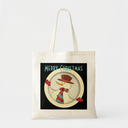 Merry kerstsnowman Tas (Voorkant)