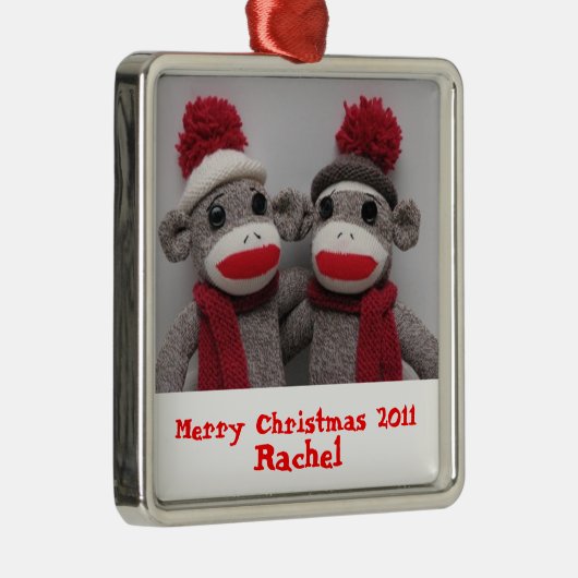 Merry KerstSock Monkey Ornament (Rechts)