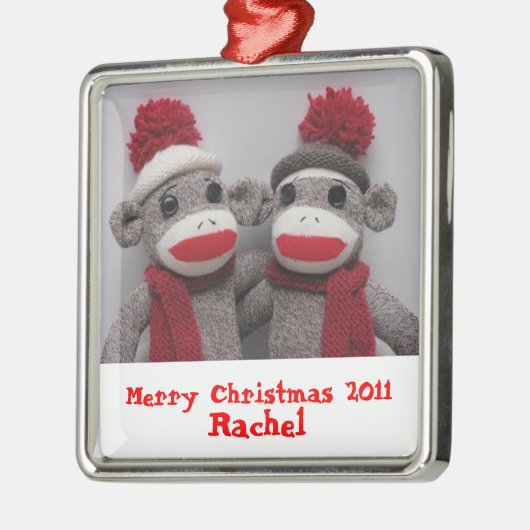 Merry KerstSock Monkey Ornament (Links)
