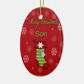 Merry KerstSon Keramisch Ornament (Links)