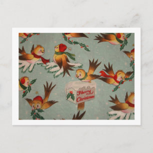 Merry Kerstsparrows Feestdagenkaart