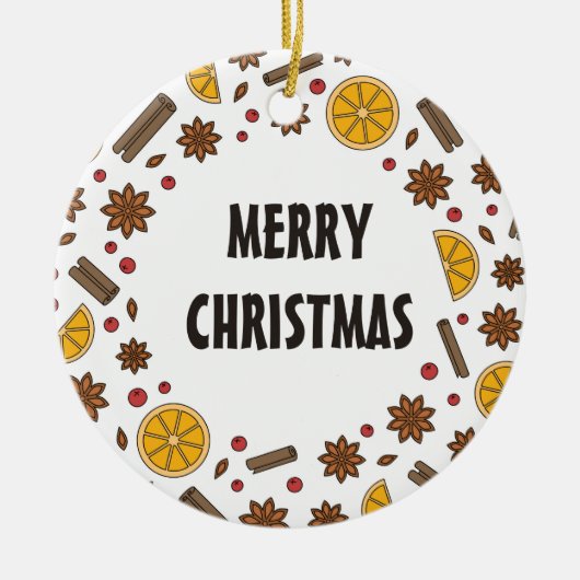 Merry kerstspecices food star anijs keramisch ornament (Voorkant)