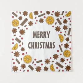 Merry kerstspecices patroon wandkleed