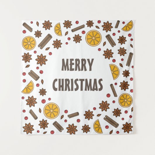 Merry kerstspecices patroon wandkleed (Voorkant)