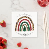 Merry-kerstspeldenstang en luipaardenregenboog servet (Insitu)