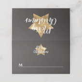 Merry kerstStar Brown Plaatskaartje (Buitenkant ongevouwen)