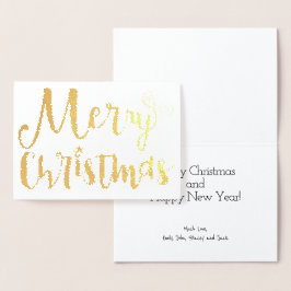 Merry kerstStar Holiday Typografie Gold Foil Folie Kaarten