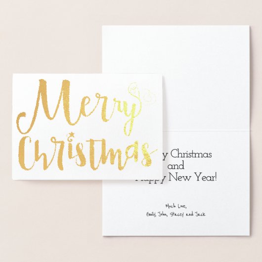 Merry kerstStar Holiday Typografie Gold Foil Folie Kaarten (Display)