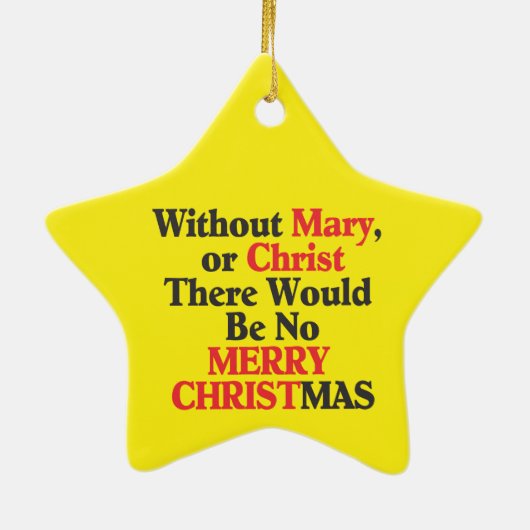 Merry kerstStar-Ornament Keramisch Ornament (Achterkant)