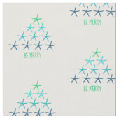 Merry KerstStarfish Fabric Stof (Close Up)