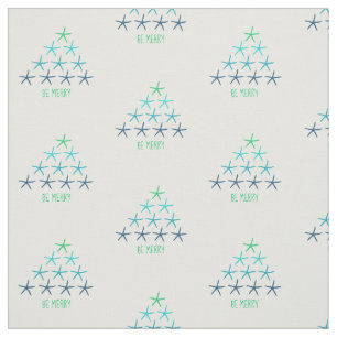 Merry KerstStarfish Fabric Stof