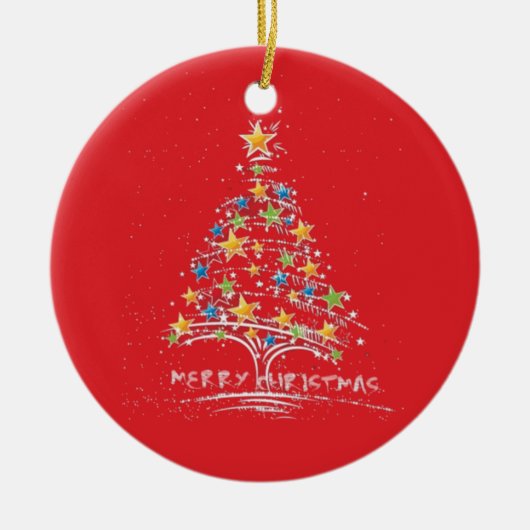 Merry KerstStarry Tree Ornament (Voorkant)