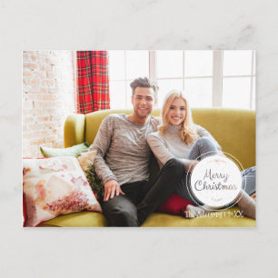 Merry Kerststempel Holiday Foto Briefkaart
